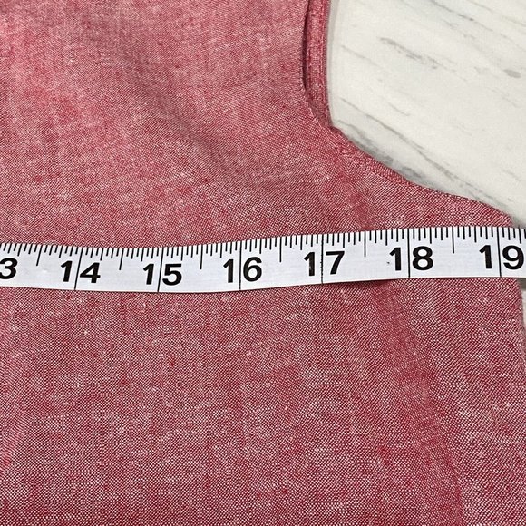 Linea Donna Linen Blend Sleeveless Knot Neckline Pink Pleated Blouse Top Size L - Picture 6 of 10